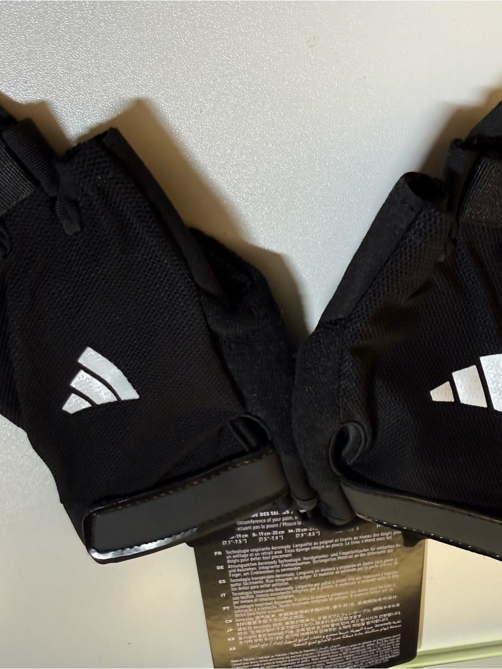 adidas Black and White Half-Finger Training Gloves